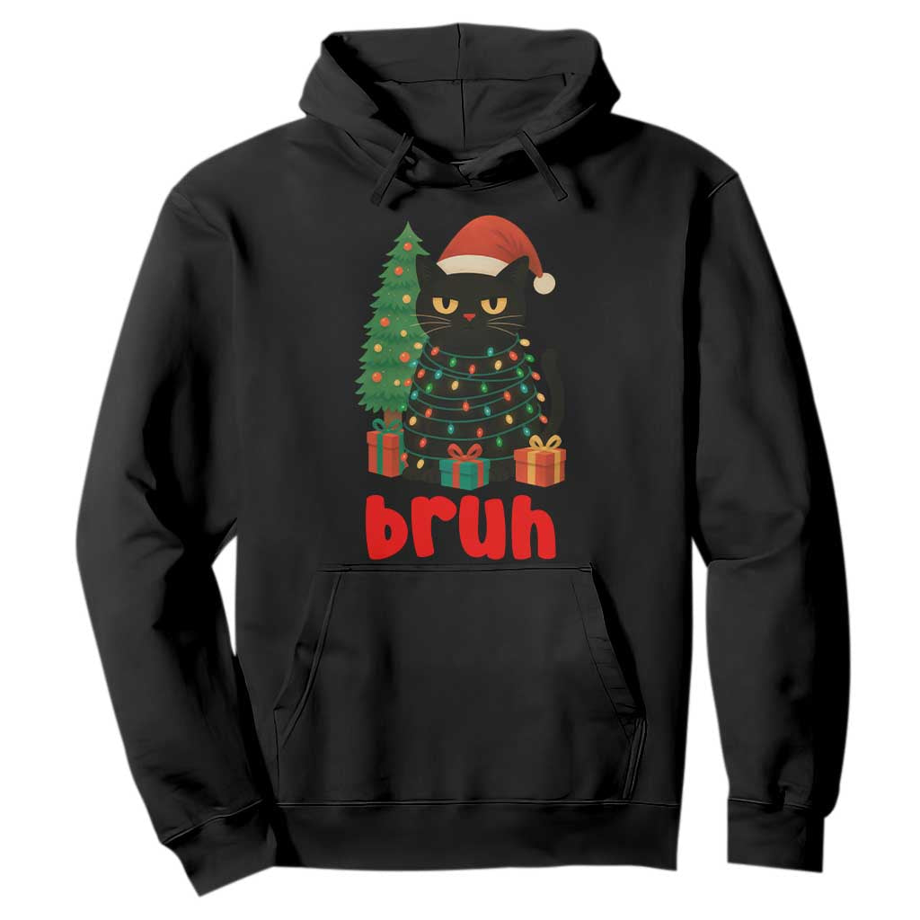 Funny Cat Bruh Christmas Hoodie Silly Meme Kitty Xmas TS14 Black Print Your Wear