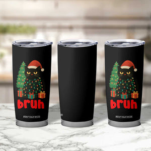 Funny Cat Bruh Christmas Tumbler Cup Silly Meme Kitty Xmas TS14 Print Your Wear