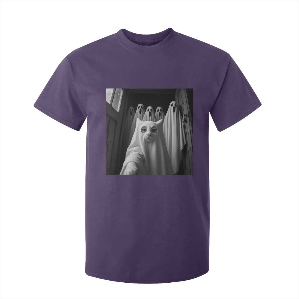 Funny Ghost Cat Halloween Meme T Shirt For Kid TS14 Purple Print Your Wear