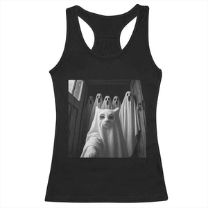 Funny Ghost Cat Halloween Meme Racerback Tank Top TS14 Black Print Your Wear
