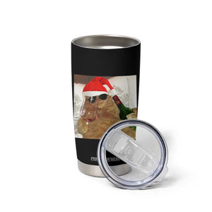 Funny Cat Drinking Wine Christmas Tumbler Cup TS14 Print Your Wear