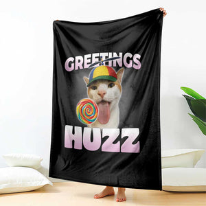 Funny Cat Meme Throw Blanket Greetings Huzz TS14 Print Your Wear