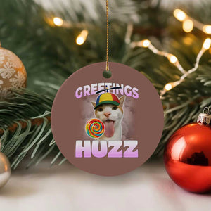 Funny Cat Meme Ceramic Ornament Greetings Huzz TS14 1pc Mocha Print Your Wear
