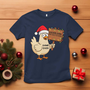 Chicken Game Christmas T Shirt Funny Do Not Look At The Chicken TS14 Navy Print Your Wear