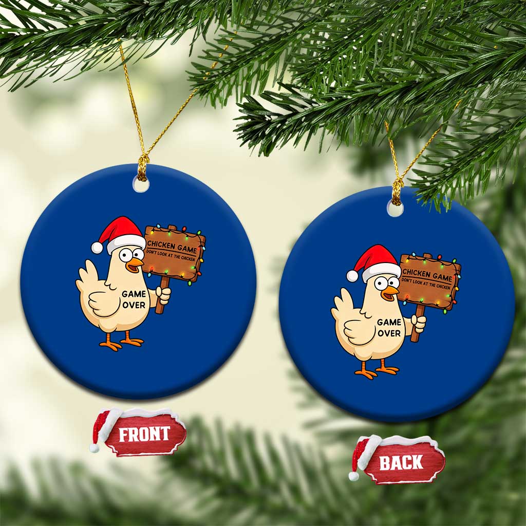 Chicken Game Christmas Ceramic Ornament Funny Do Not Look At The Chicken TS14 1pc Blue Print Your Wear