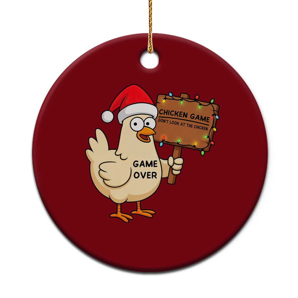 Chicken Game Christmas Ceramic Ornament Funny Do Not Look At The Chicken TS14 1pc Red Print Your Wear