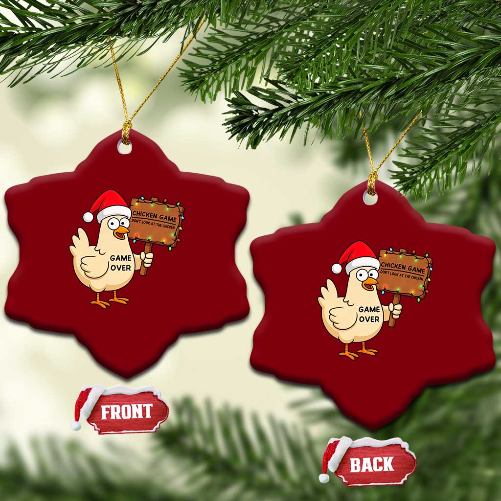 Chicken Game Christmas Ceramic Ornament Funny Do Not Look At The Chicken TS14 Print Your Wear