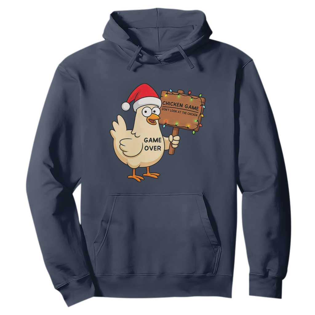 Chicken Game Christmas Hoodie Funny Do Not Look At The Chicken TS14 Navy Print Your Wear