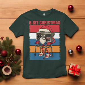 Funny Old Gamer Christmas T Shirt Retro 80s 90s Video Game TS14 Dark Forest Green Print Your Wear