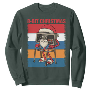 Funny Old Gamer Christmas Sweatshirt Retro 80s 90s Video Game TS14 Dark Forest Green Print Your Wear