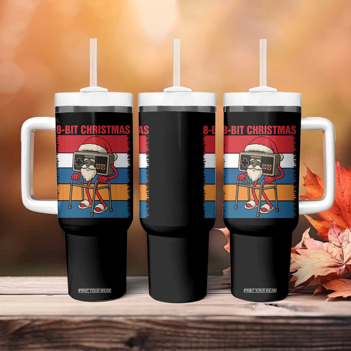 Funny Old Gamer Christmas Tumbler With Handle Retro 80s 90s Video Game TS14 Print Your Wear