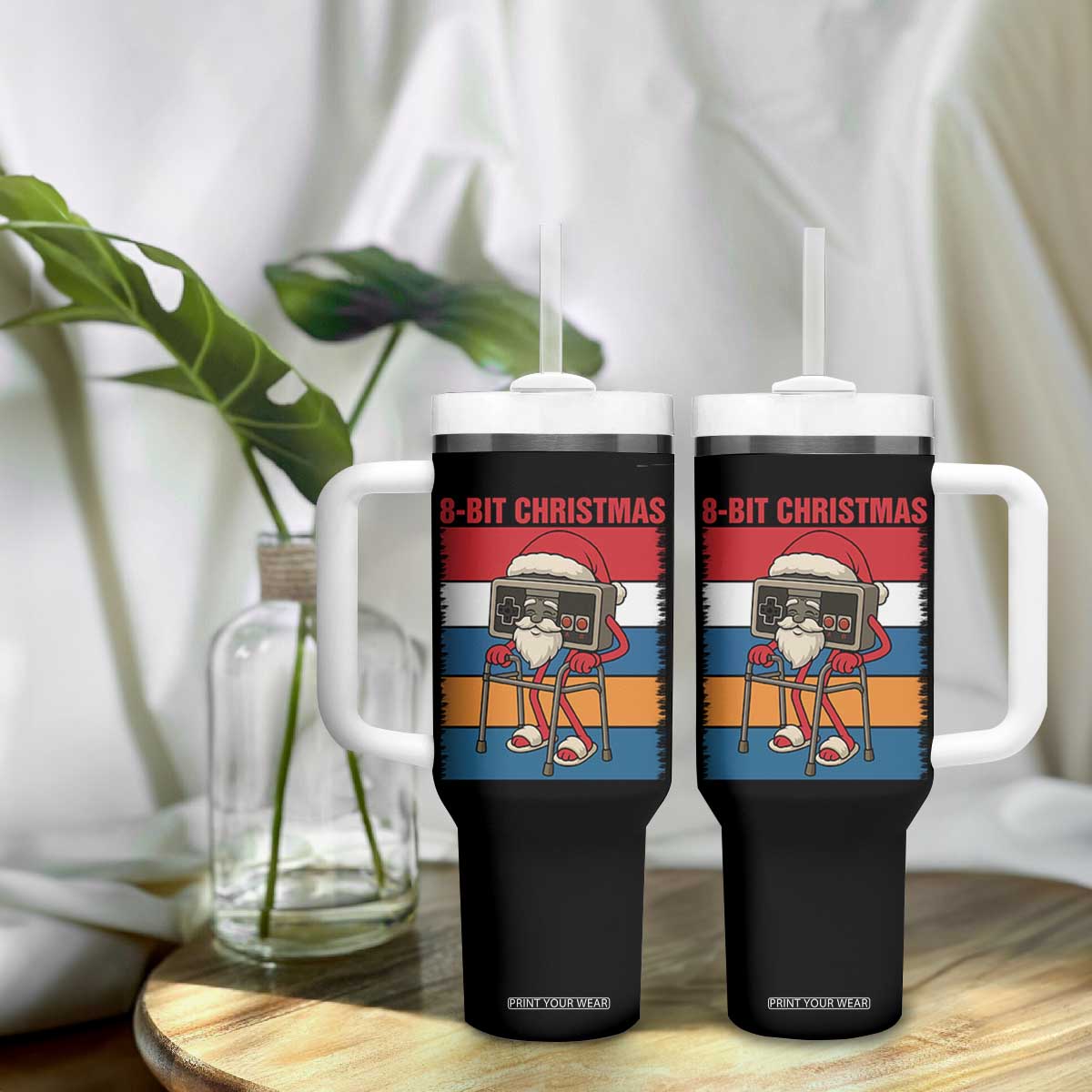 Funny Old Gamer Christmas Tumbler With Handle Retro 80s 90s Video Game TS14 Print Your Wear