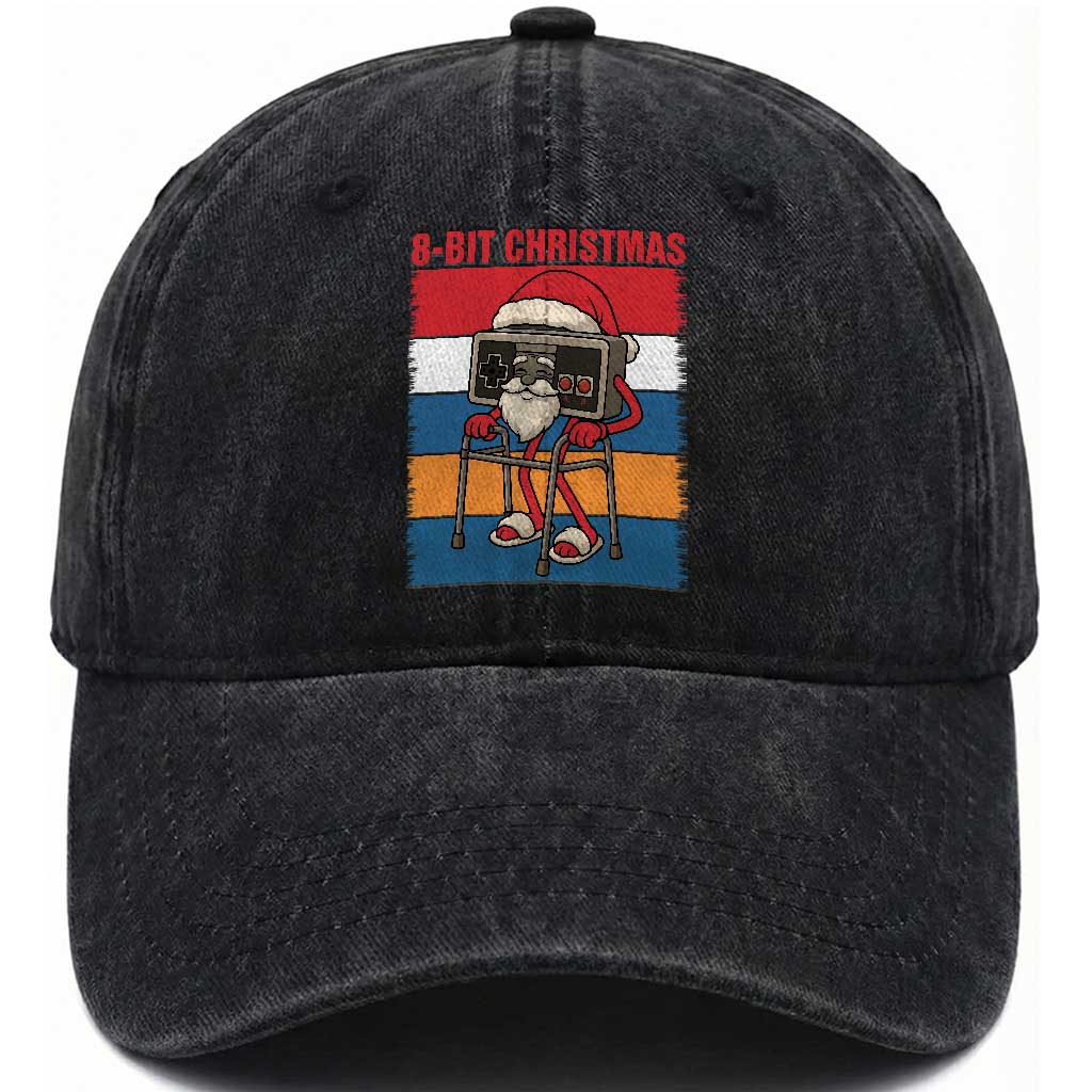 Funny Old Gamer Christmas Washed Cotton Baseball Cap Retro 80s 90s Video Game TS14 Washed Cap Universal Fit Black Print Your Wear