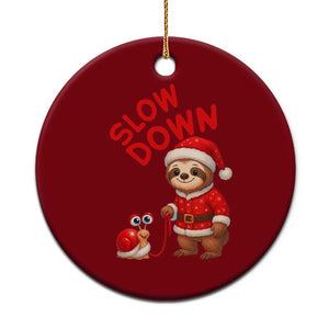 Funny Sloth Snail Christmas Ceramic Ornament Slow Down Xmas TS14 1pc Red Print Your Wear