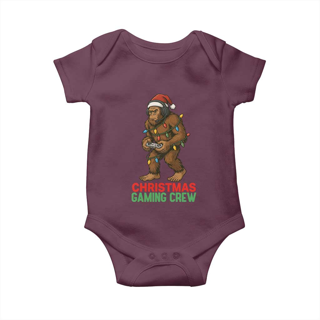 Funny Bigfoot Gamer Christmas Baby Onesie TS14 Maroon Print Your Wear
