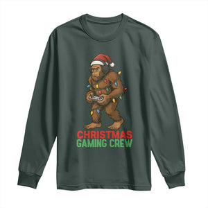 Funny Bigfoot Gamer Christmas Long Sleeve Shirt TS14 Dark Forest Green Print Your Wear