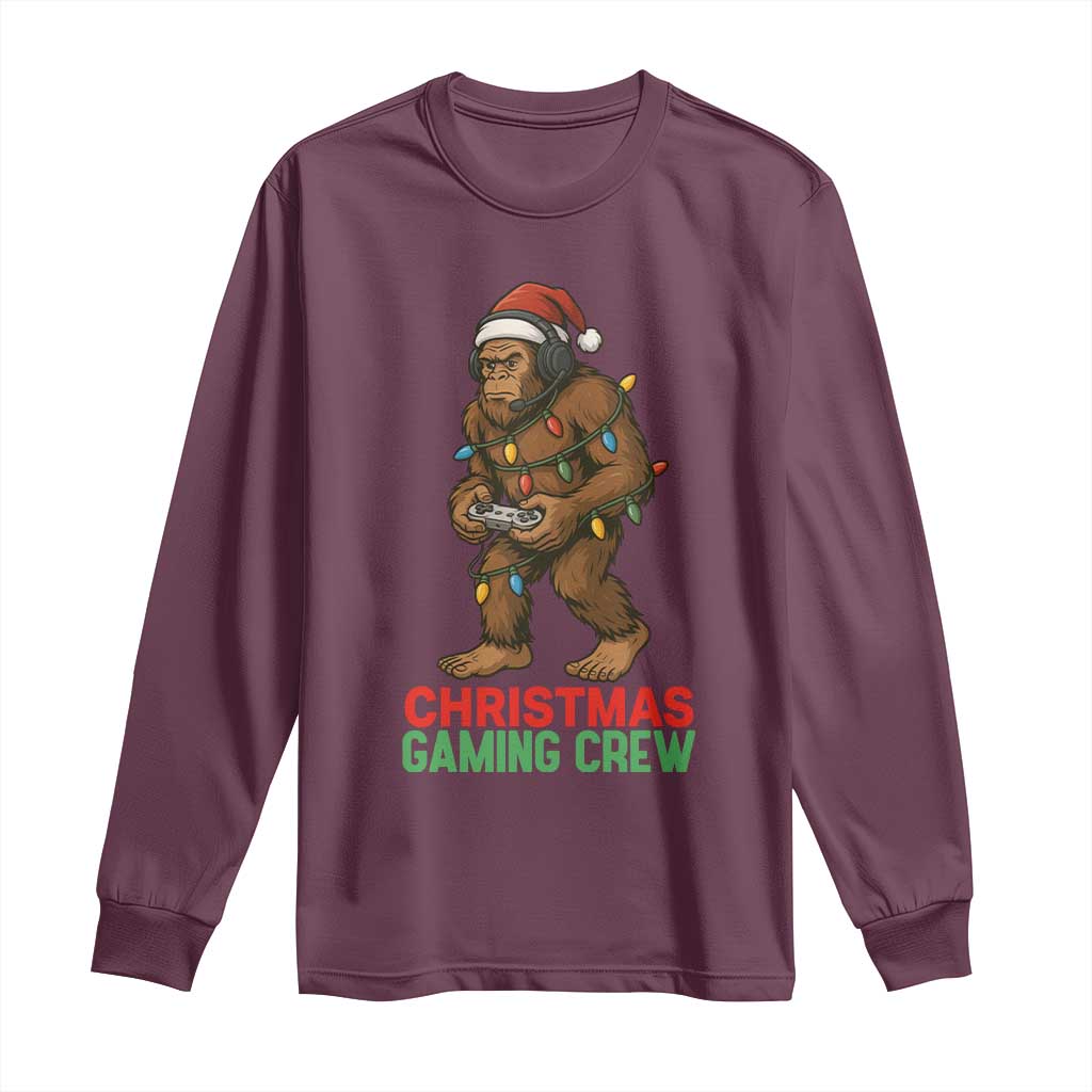 Funny Bigfoot Gamer Christmas Long Sleeve Shirt TS14 Maroon Print Your Wear