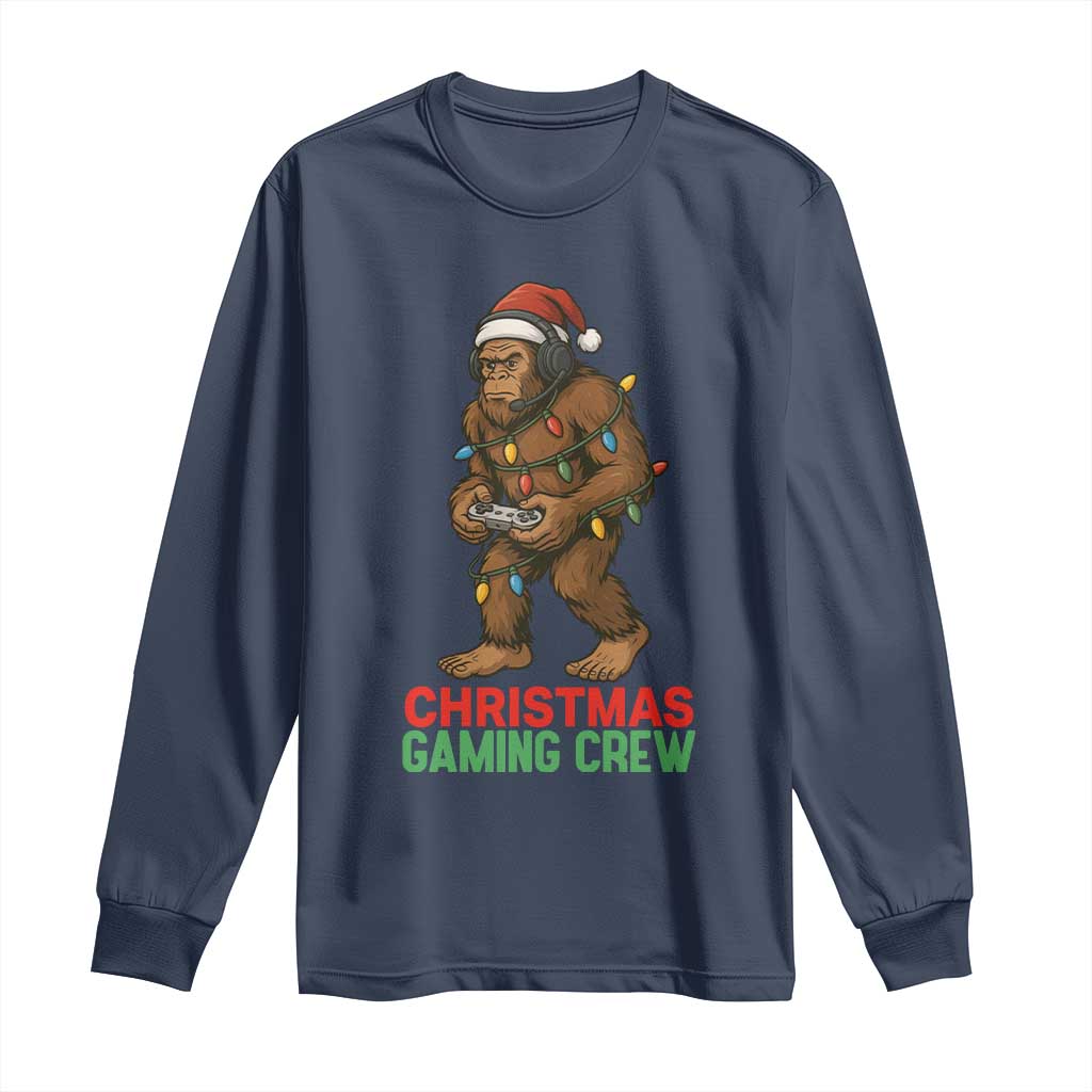 Funny Bigfoot Gamer Christmas Long Sleeve Shirt TS14 Navy Print Your Wear