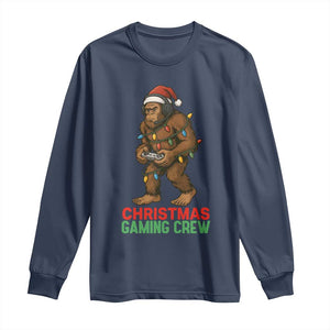 Funny Bigfoot Gamer Christmas Long Sleeve Shirt TS14 Navy Print Your Wear