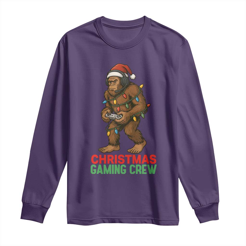 Funny Bigfoot Gamer Christmas Long Sleeve Shirt TS14 Purple Print Your Wear