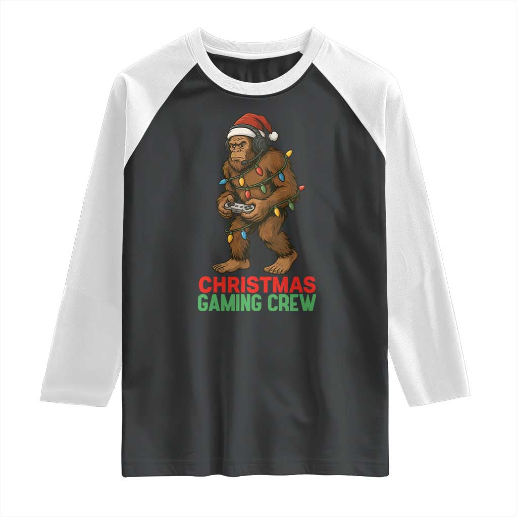 Funny Bigfoot Gamer Christmas Raglan Shirt TS14 Black White Print Your Wear