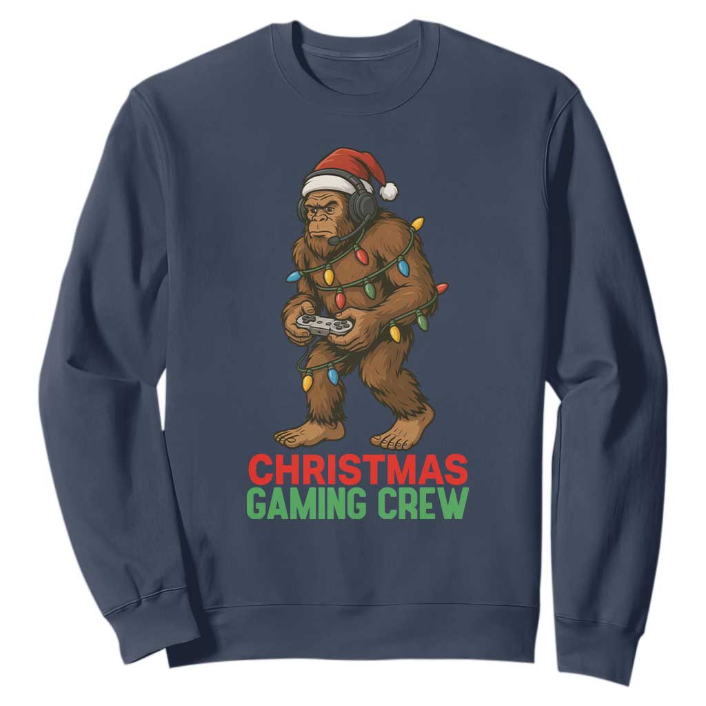 Funny Bigfoot Gamer Christmas Sweatshirt TS14 Navy Print Your Wear
