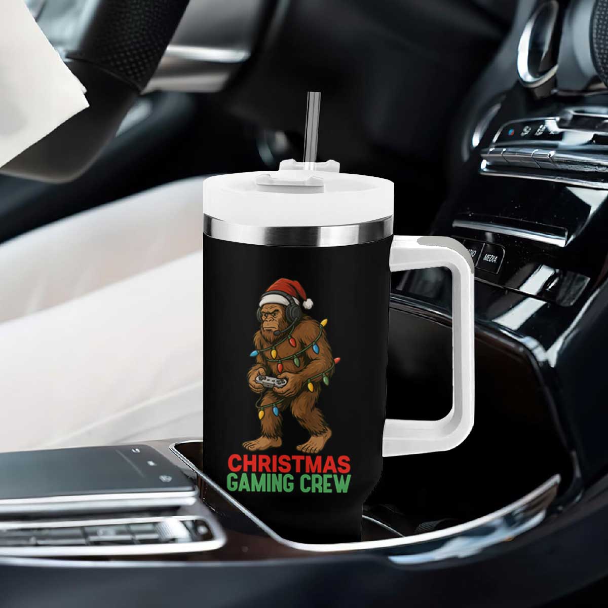 Funny Bigfoot Gamer Christmas Tumbler With Handle TS14 Print Your Wear