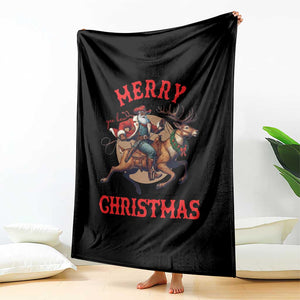 Black Santa Claus Throw Blanket African American Cowboy Christmas TS14 Print Your Wear