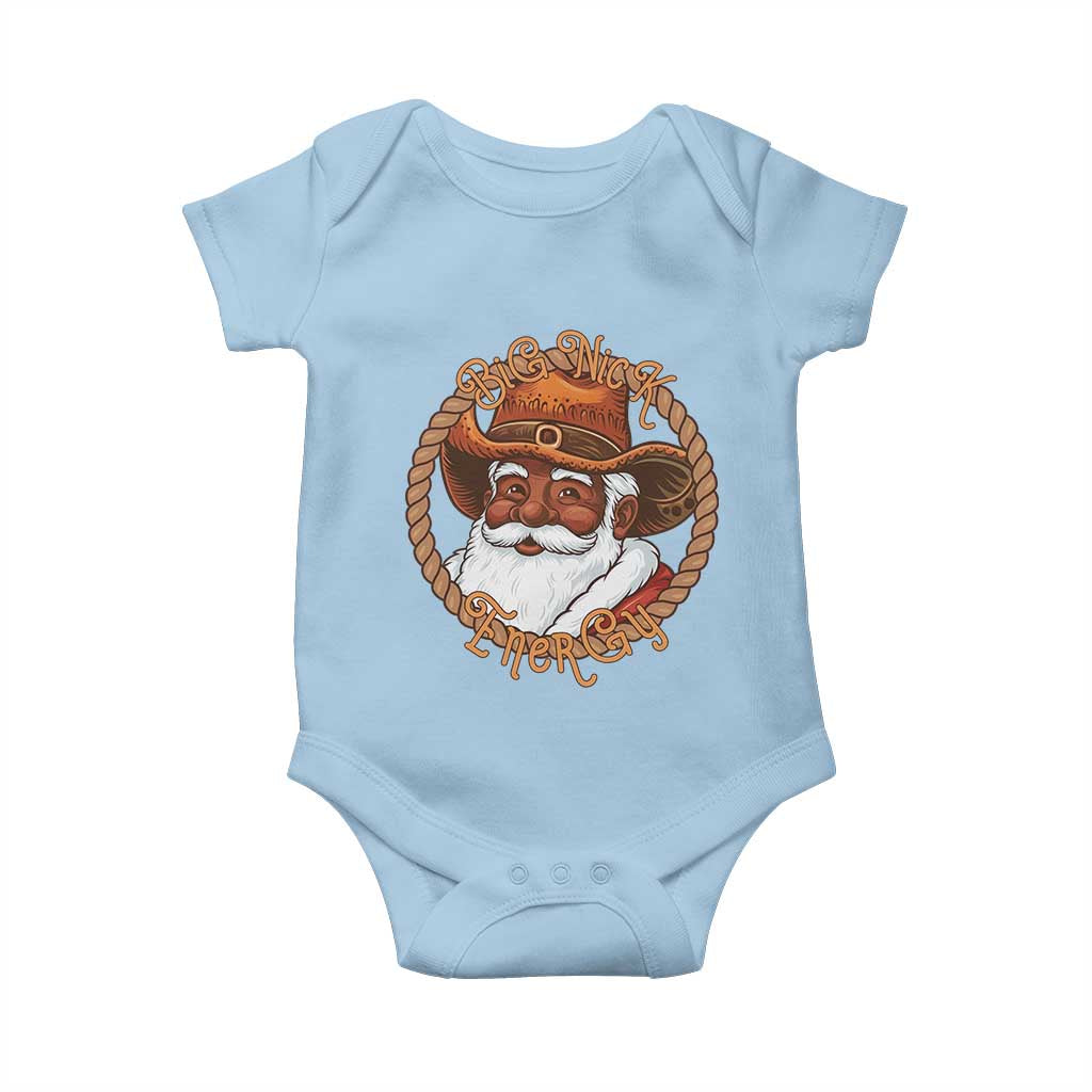 Black Santa Christmas Baby Onesie Big Nick Energy TS14 Light Blue Print Your Wear