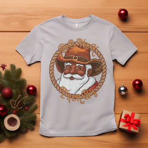 Black Santa Christmas T Shirt Big Nick Energy TS14 Ice Gray Print Your Wear