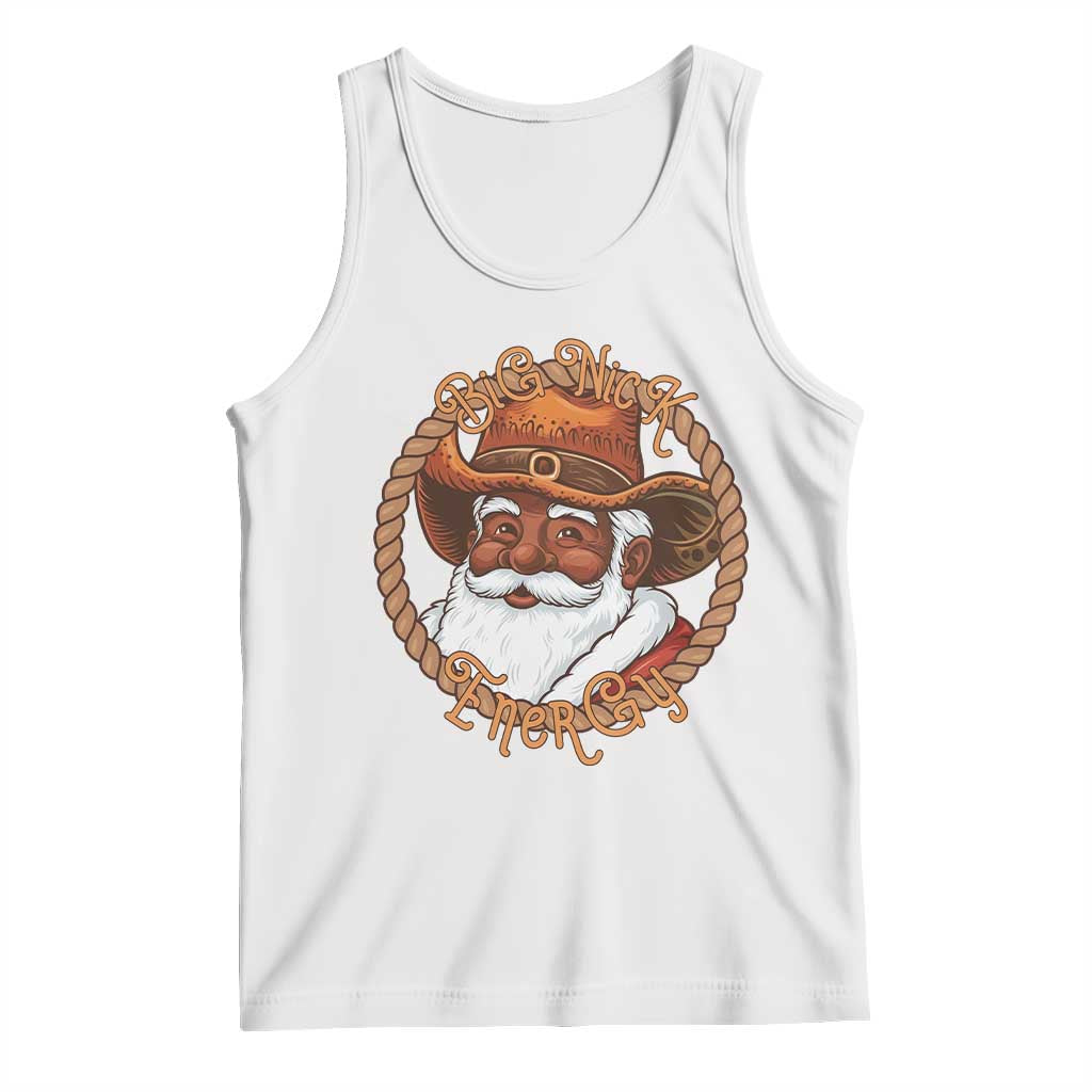 Black Santa Christmas Tank Top Big Nick Energy TS14 White Print Your Wear