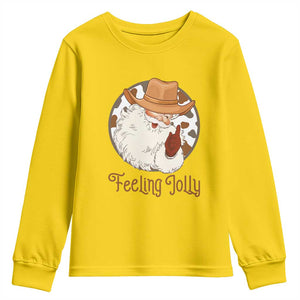 Black Cowboy Santa Christmas Youth Sweatshirt Feeling Jolly TS14 Daisy Print Your Wear