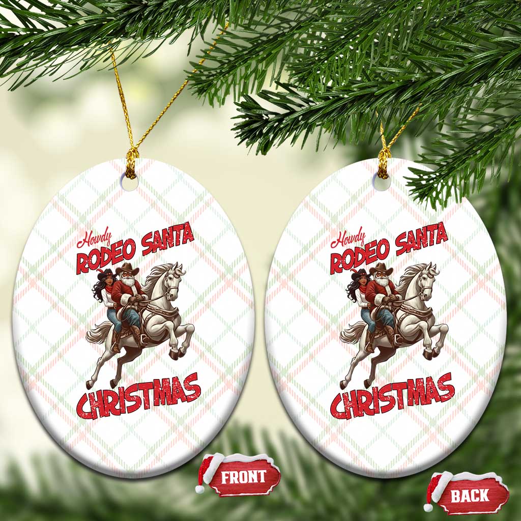 Black Cowboy Santa Christmas Ceramic Ornament African American Western TS14 Print Your Wear