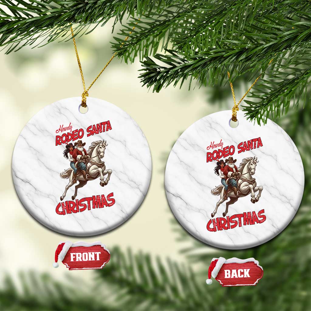 Black Cowboy Santa Christmas Ceramic Ornament African American Western TS14 1pc White Marble Print Your Wear