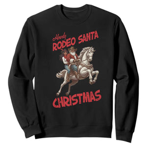 Black Cowboy Santa Christmas Sweatshirt African American Western TS14 Black Print Your Wear