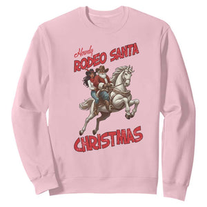 Black Cowboy Santa Christmas Sweatshirt African American Western TS14 Light Pink Print Your Wear