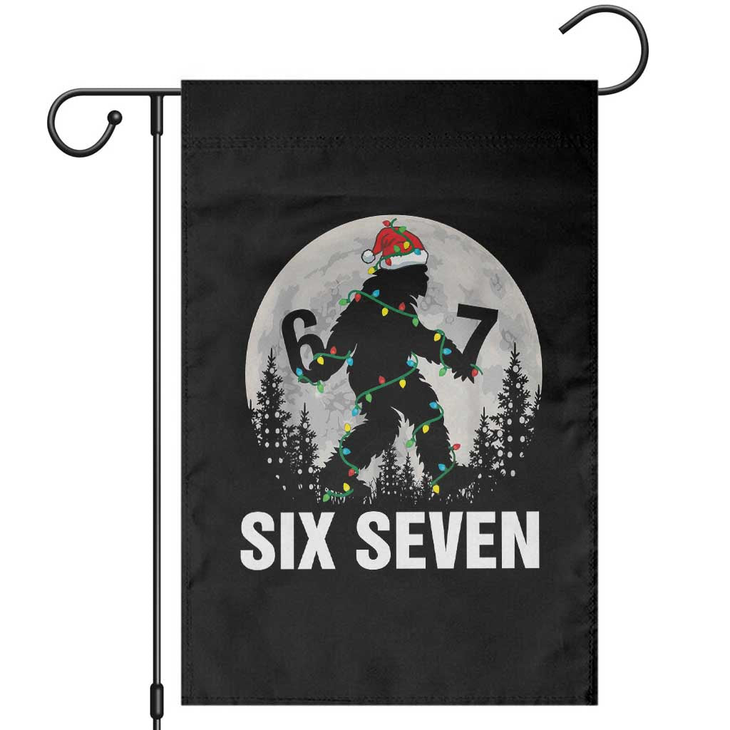 67 Six Seven Garden Flag Funny Bigfoot Christmas Sasquatch Moon TS14 Black Print Your Wear