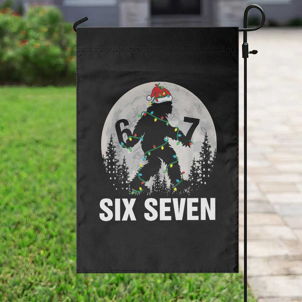 67 Six Seven Garden Flag Funny Bigfoot Christmas Sasquatch Moon TS14 Print Your Wear