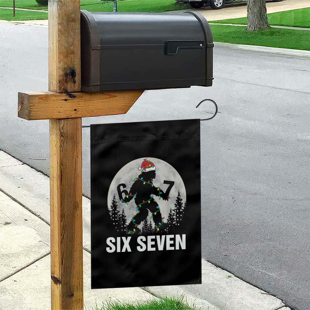 67 Six Seven Garden Flag Funny Bigfoot Christmas Sasquatch Moon TS14 Print Your Wear