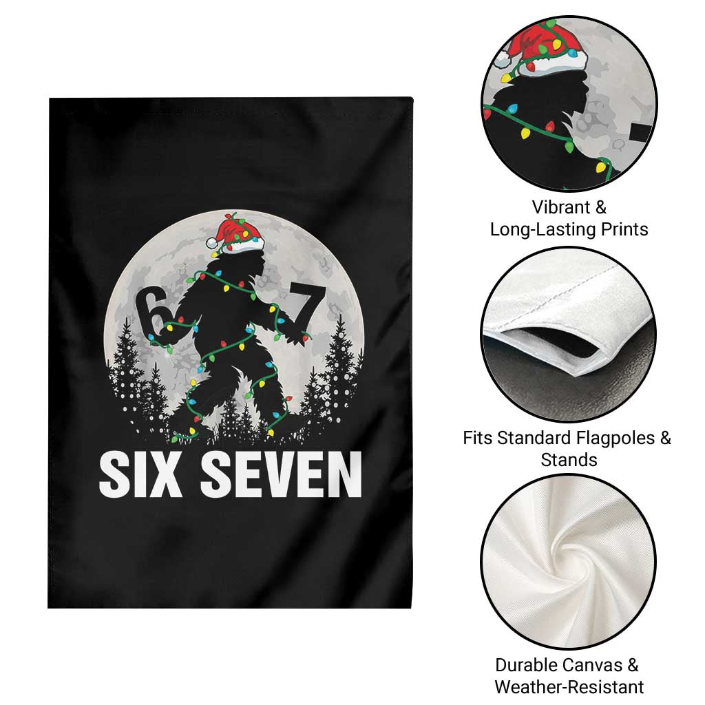 67 Six Seven Garden Flag Funny Bigfoot Christmas Sasquatch Moon TS14 Print Your Wear