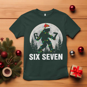 67 Six Seven T Shirt Funny Bigfoot Christmas Sasquatch Moon TS14 Dark Forest Green Print Your Wear