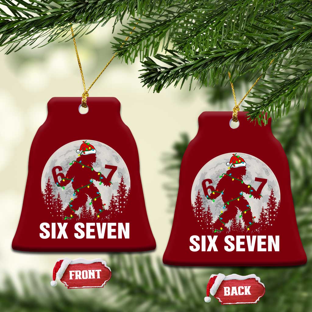 67 Six Seven Ceramic Ornament Funny Bigfoot Xmas Sasquatch Moon TS14 Print Your Wear