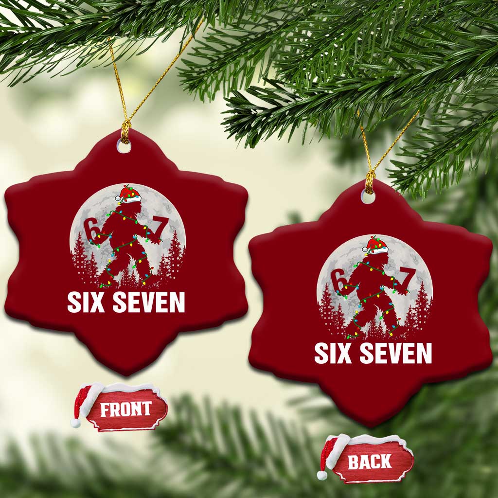 67 Six Seven Ceramic Ornament Funny Bigfoot Xmas Sasquatch Moon TS14 Print Your Wear