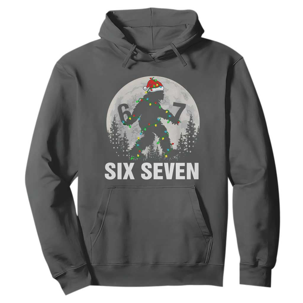 67 Six Seven Hoodie Funny Bigfoot Christmas Sasquatch Moon TS14 Dark Heather Print Your Wear