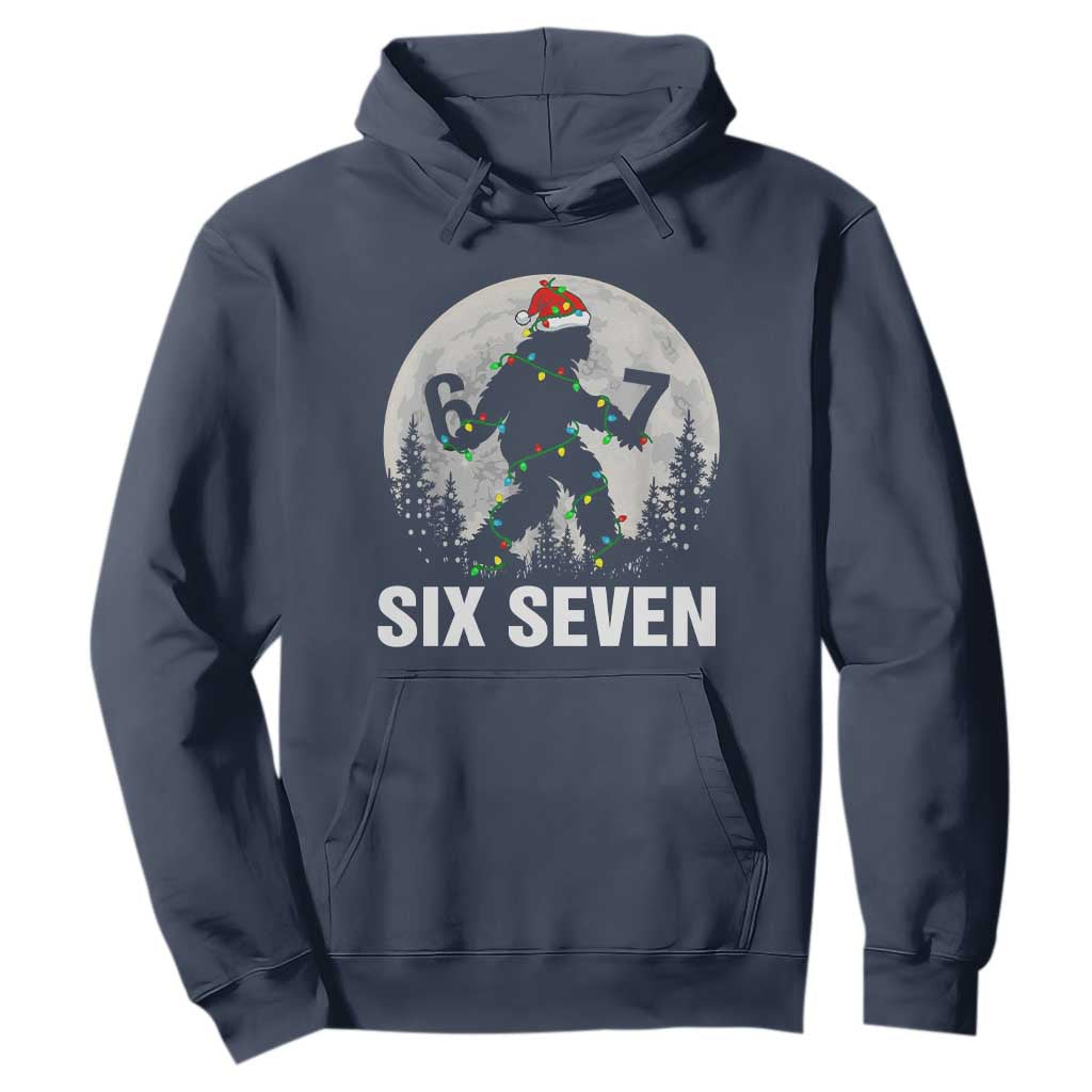 67 Six Seven Hoodie Funny Bigfoot Christmas Sasquatch Moon TS14 Navy Print Your Wear