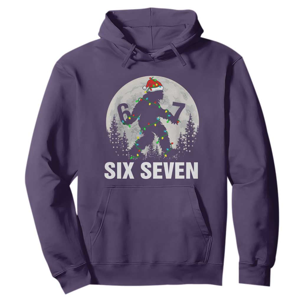 67 Six Seven Hoodie Funny Bigfoot Christmas Sasquatch Moon TS14 Purple Print Your Wear
