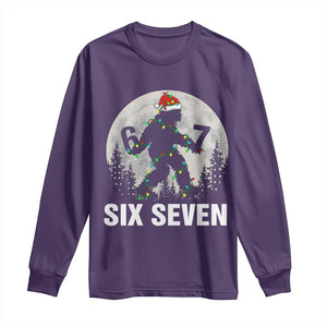 67 Six Seven Long Sleeve Shirt Funny Bigfoot Christmas Sasquatch Moon TS14 Purple Print Your Wear