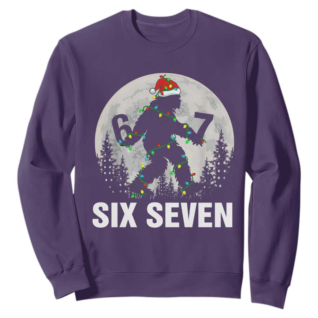 67 Six Seven Sweatshirt Funny Bigfoot Christmas Sasquatch Moon TS14 Purple Print Your Wear
