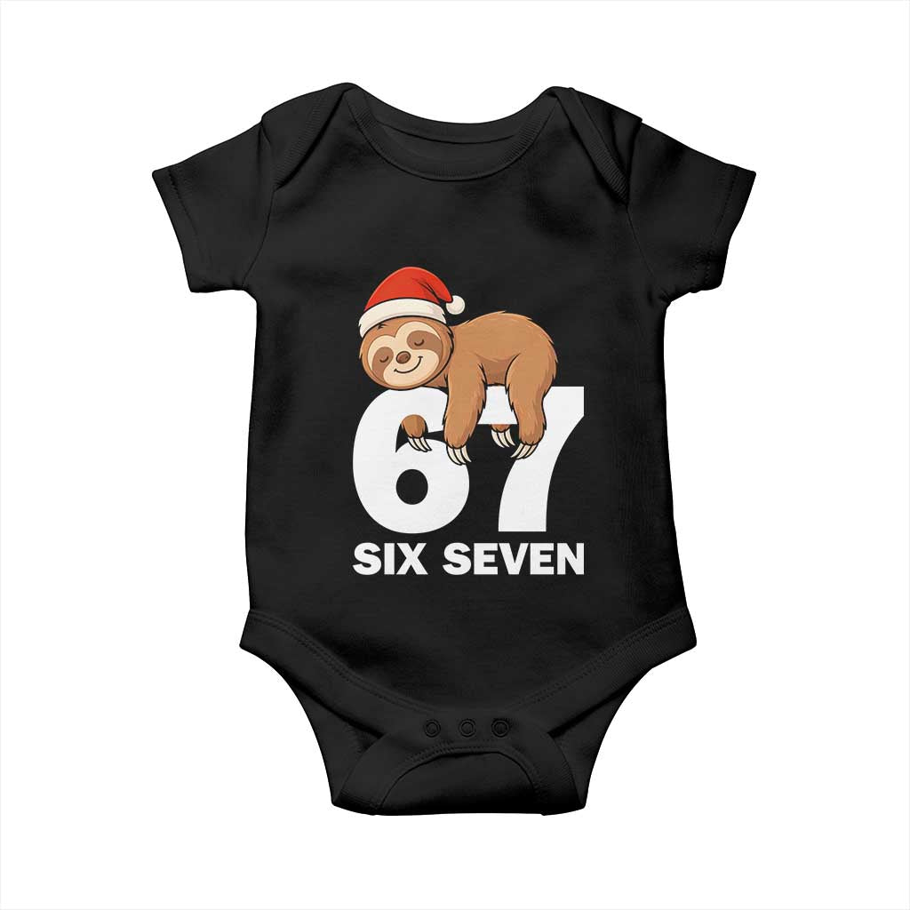 67 Six Seven Baby Onesie Funny Sloth Christmas TS14 Black Print Your Wear