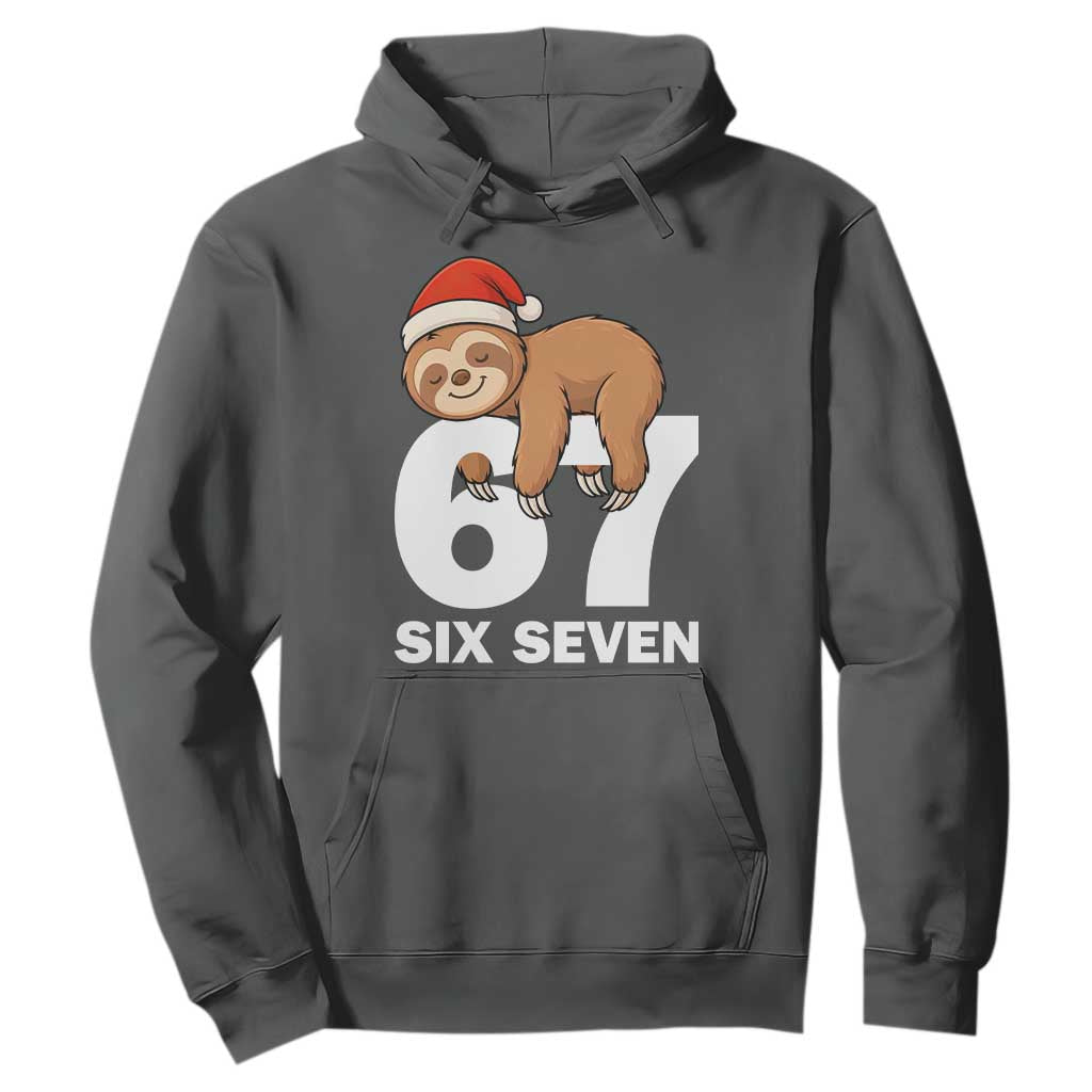 67 Six Seven Hoodie Funny Sloth Christmas TS14 Dark Heather Print Your Wear